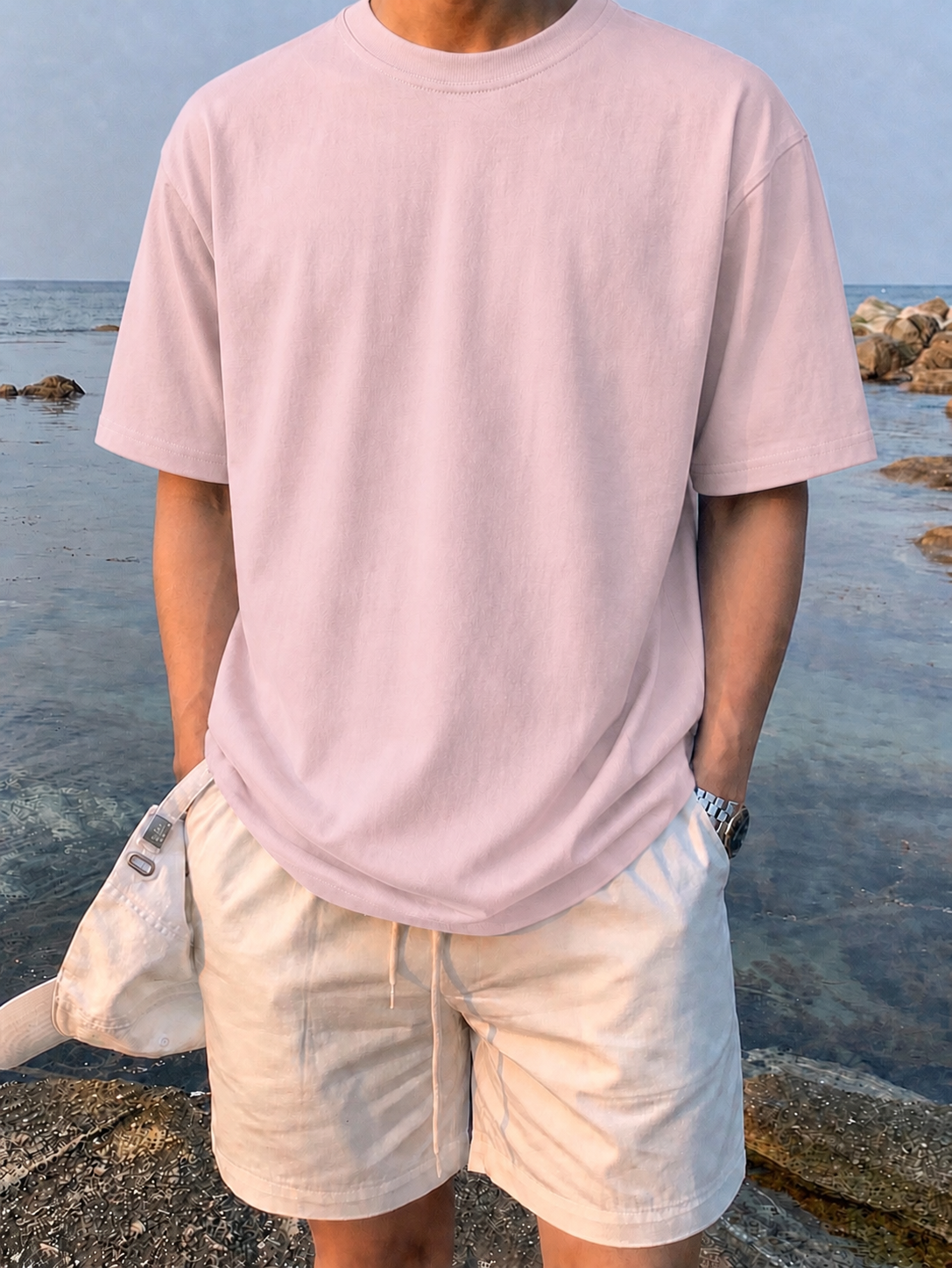 BABY PINK- Plain Project Oversized Cotton T-Shirt. (100% Cotton| 240 GSM | Breathable Fit)