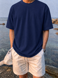 ROYAL BLUE-Plain Project Oversized Cotton T-Shirt. (100% Cotton| 240 GSM | Breathable Fit)