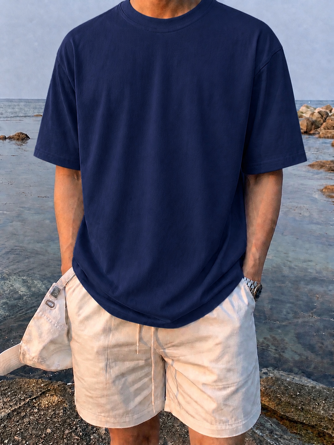 ROYAL BLUE-Plain Project Oversized Cotton T-Shirt. (100% Cotton| 240 GSM | Breathable Fit)