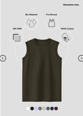 OLIVE GREEN Men's Sleeveless T-Shirt [180 GSM, 100% COTTON]