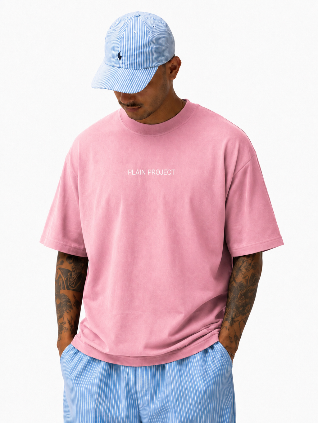 PLAIN PROJECT -What The Heck Oversized Back Print T-Shirt – Pink