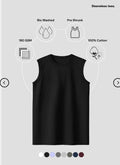 BLACK Men's Sleeveless T-Shirt [180 GSM, 100% COTTON]