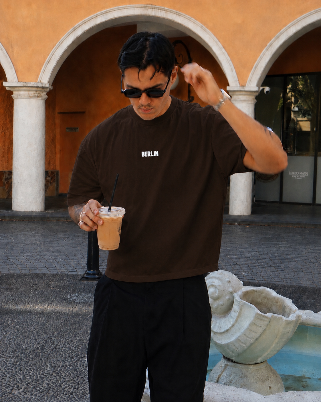 Plain Project Berlin Edition Oversized T-Shirt- BROWN