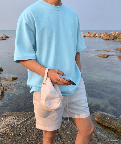 BABY BLUE -Plain Project Oversized Cotton T-Shirt. (100% Cotton| 240 GSM | Breathable Fit)