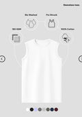 White Men's Sleeveless T-Shirt [180 GSM, 100% COTTON]