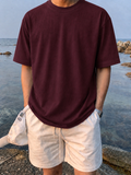 MAROON  - Plain Project Oversized Cotton T-Shirt. (100% Cotton| 240 GSM | Breathable Fit)