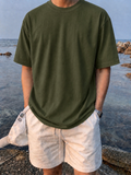 BOTTLE GREEN-Plain Project Oversized Cotton T-Shirt. (100% Cotton| 240 GSM | Breathable Fit)