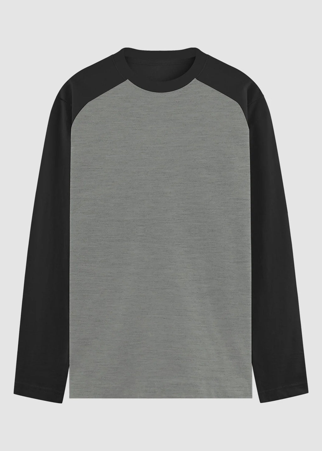 Black Charcoal Melange Raglan T-Shirt