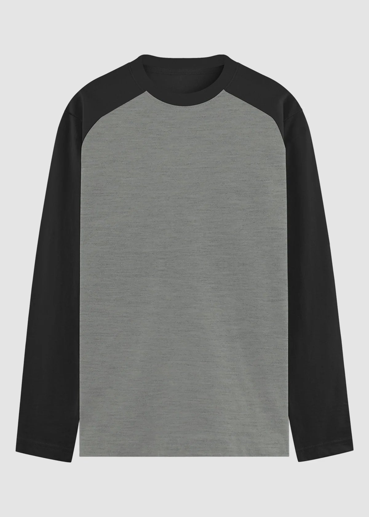 Black Charcoal Melange Raglan T-Shirt
