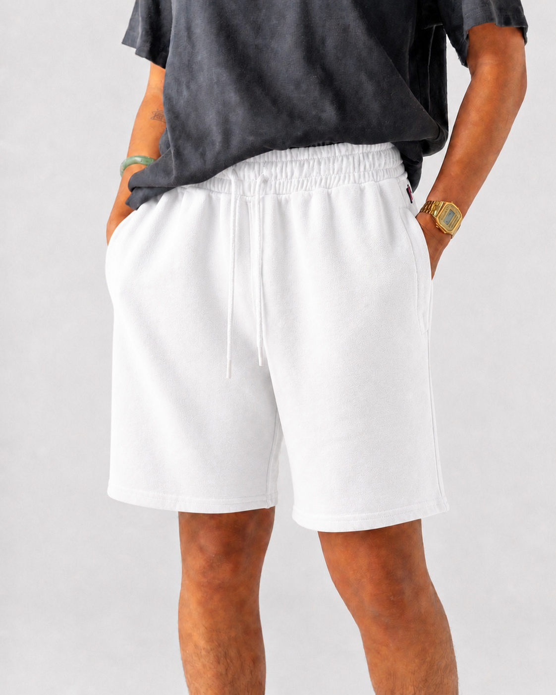 PREMIUM TERRY COTTON SHORTS- CLASSIC WHITE [280 GSM]
