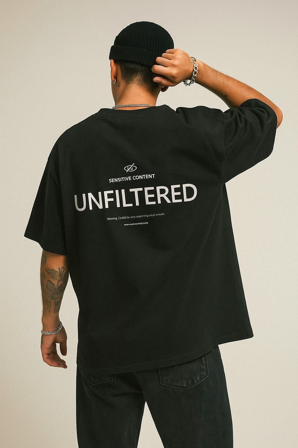 The Plain Project - Unfiltered Oversized Black T-Shirt