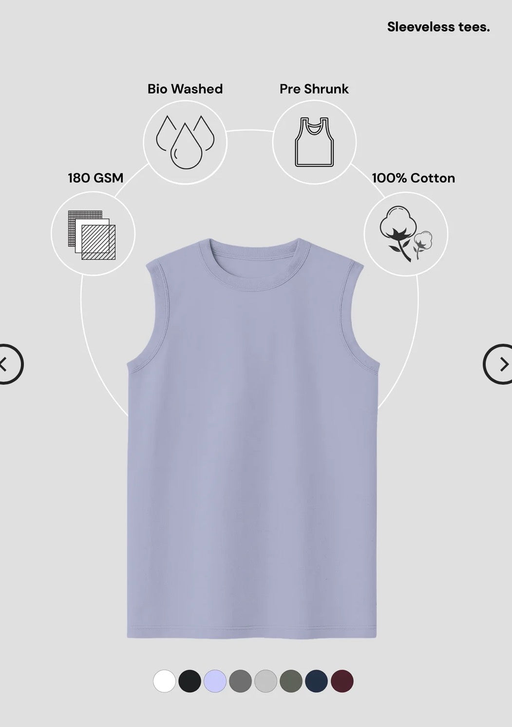 LAVENDER Men's Sleeveless T-Shirt [180 GSM, 100% COTTON]