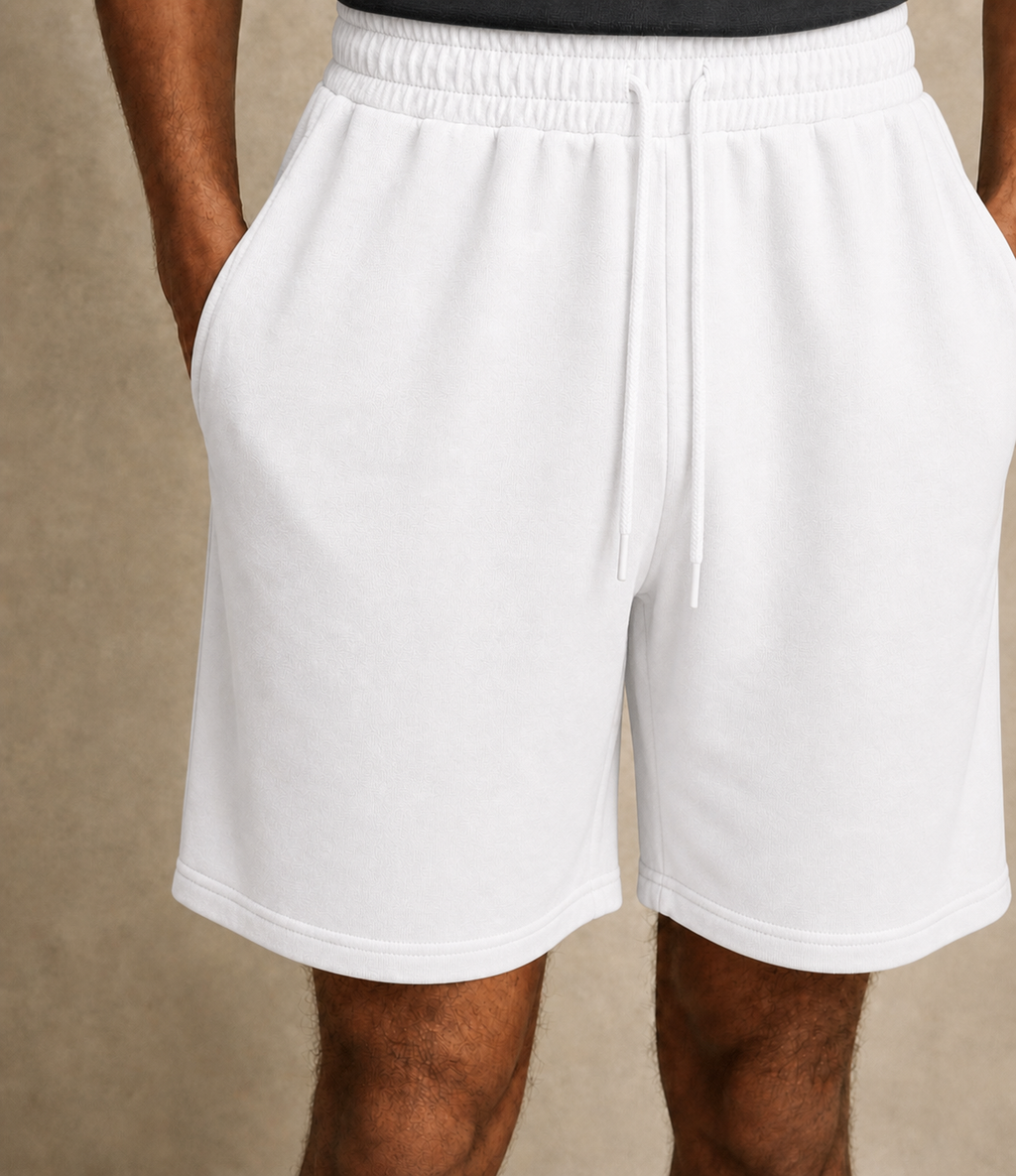 PREMIUM TERRY COTTON SHORTS- CLASSIC WHITE [280 GSM]