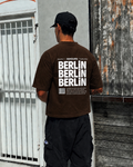 Plain Project Berlin Edition Oversized T-Shirt- BROWN