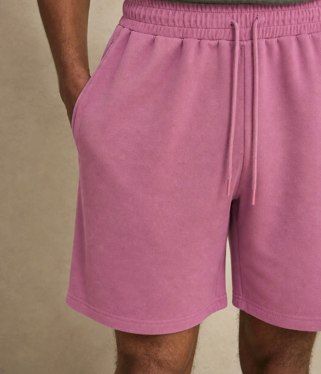 PREMIUM TERRY COTTON SHORTS- BERRY PINK  [280 GSM]