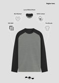Black Charcoal Melange Raglan T-Shirt