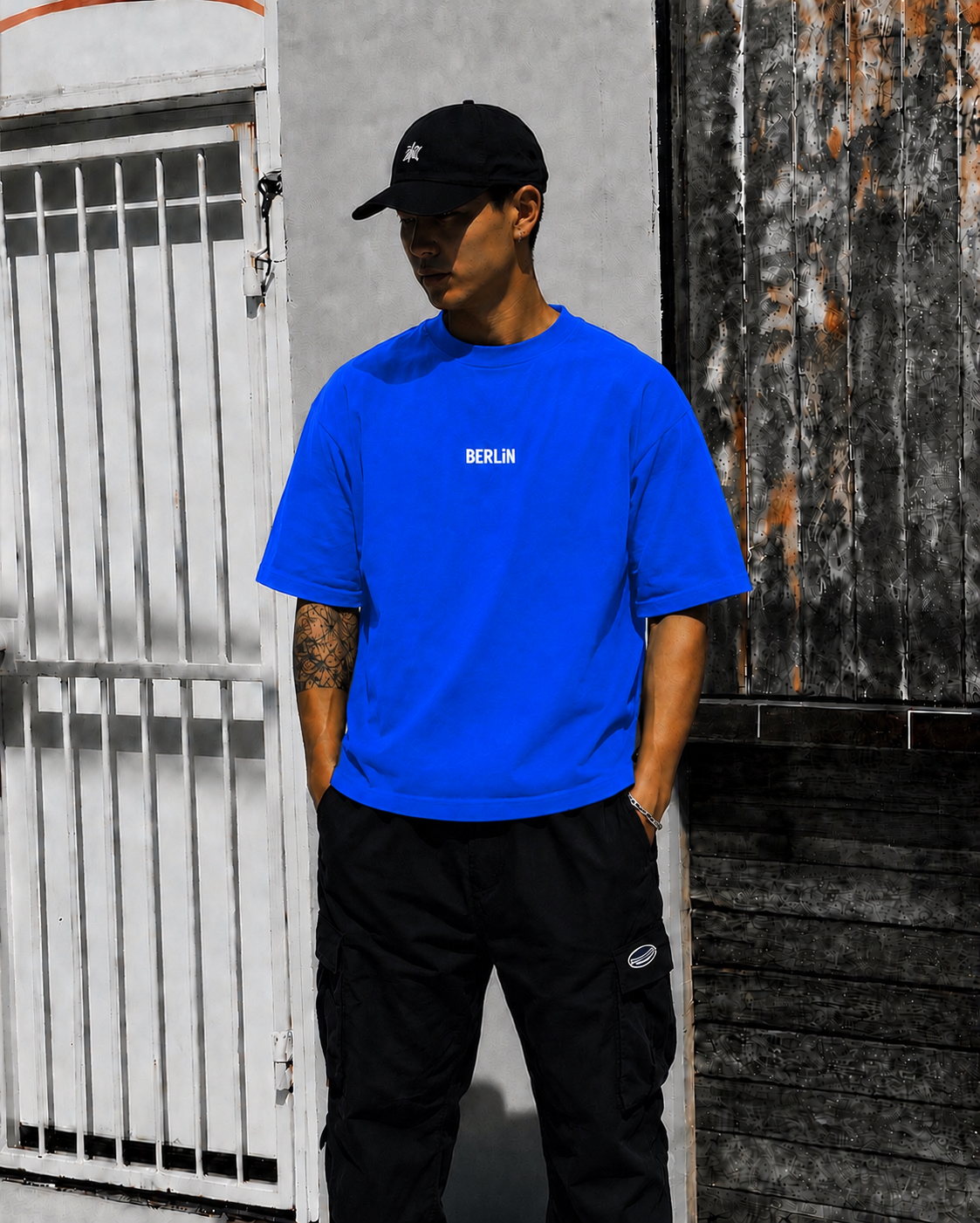 Plain Project Berlin Edition Oversized T-Shirt- ROYAL BLUE