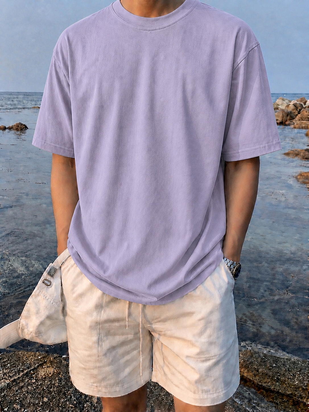 LAVENDER - Plain Project Oversized Cotton T-Shirt. (100% Cotton| 240 GSM | Breathable Fit)