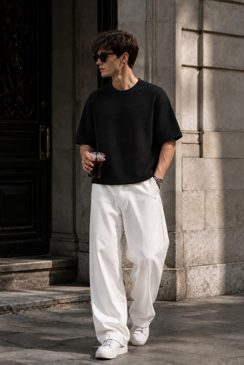 Textured Waffle Boxy T-Shirt
