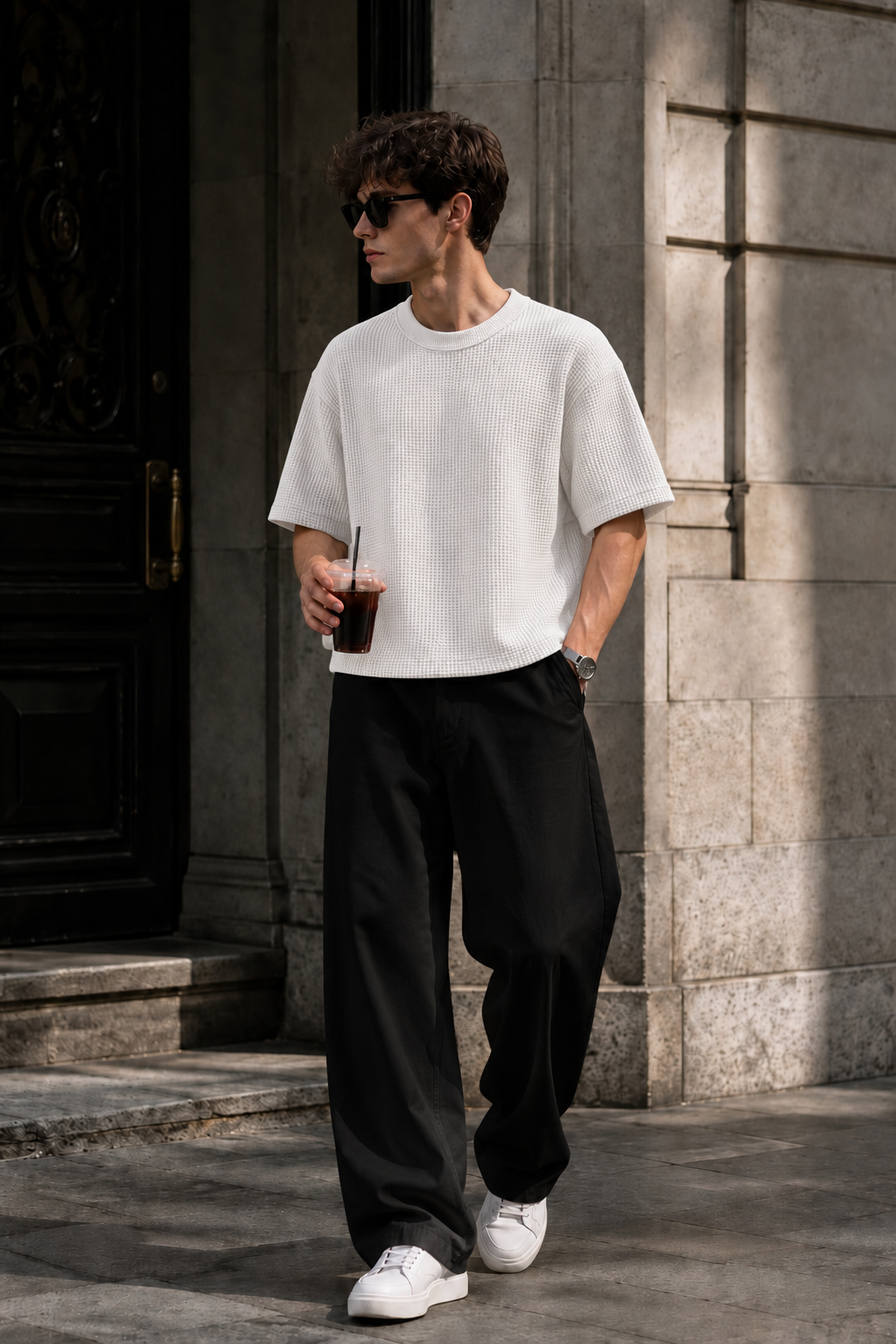 Textured Waffle Boxy T-Shirt