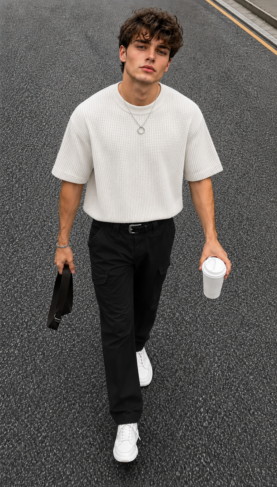 Textured Waffle Boxy T-Shirt