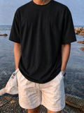 BLACK -Plain Project Oversized Cotton T-Shirt. (100% Cotton| 240 GSM | Breathable Fit)
