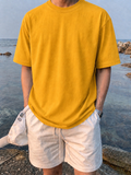 MUSTARD YELLOW -Plain Project Oversized Cotton T-Shirt. (100% Cotton| 240 GSM | Breathable Fit)